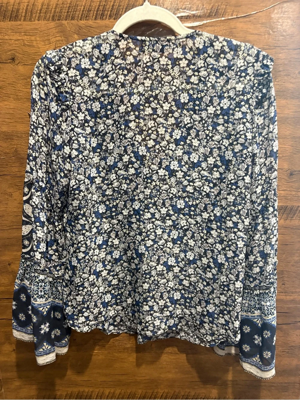 Hale Bob Floral V-Neck Bell Sleeve Blouse - Picture 7 of 9